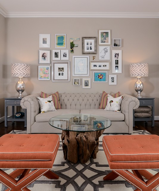 Cool Calm + Curated transitional-living-room