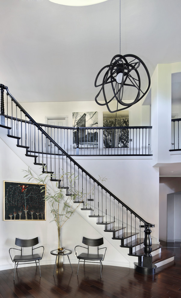 Design ideas for a transitional staircase in Los Angeles.