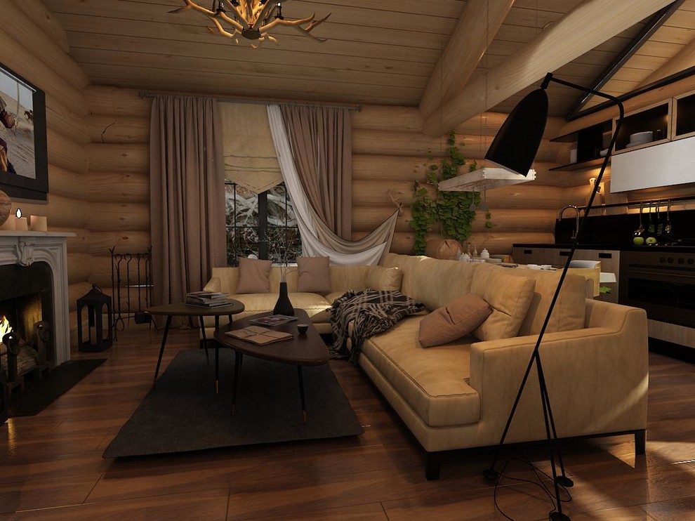 Проект, интерьер бани из бревна