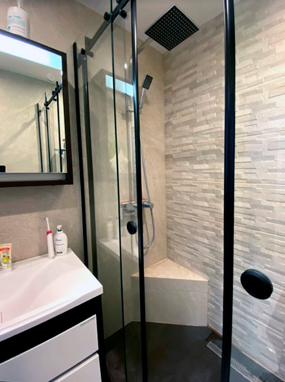 Реализация проекта фрагмента квартиры, кухня, прихожая и СУ