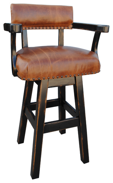 River Western Rustic Swivel Bar Stool Leather Counter Height River Western Rustic Swivel Bar Stool Leather Counter Height