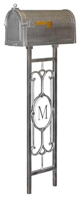 Berkshire Curbside Mailbox with Monogram Mailbox Post