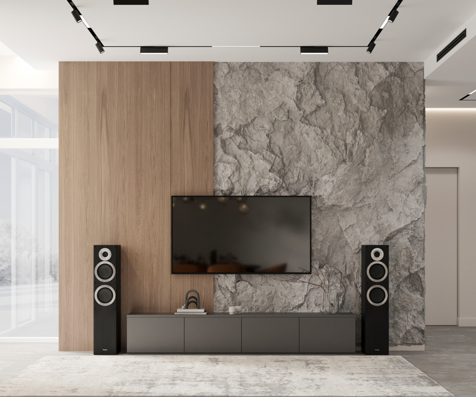 Стильный интерьер коттеджа с женской и мужской спальнями