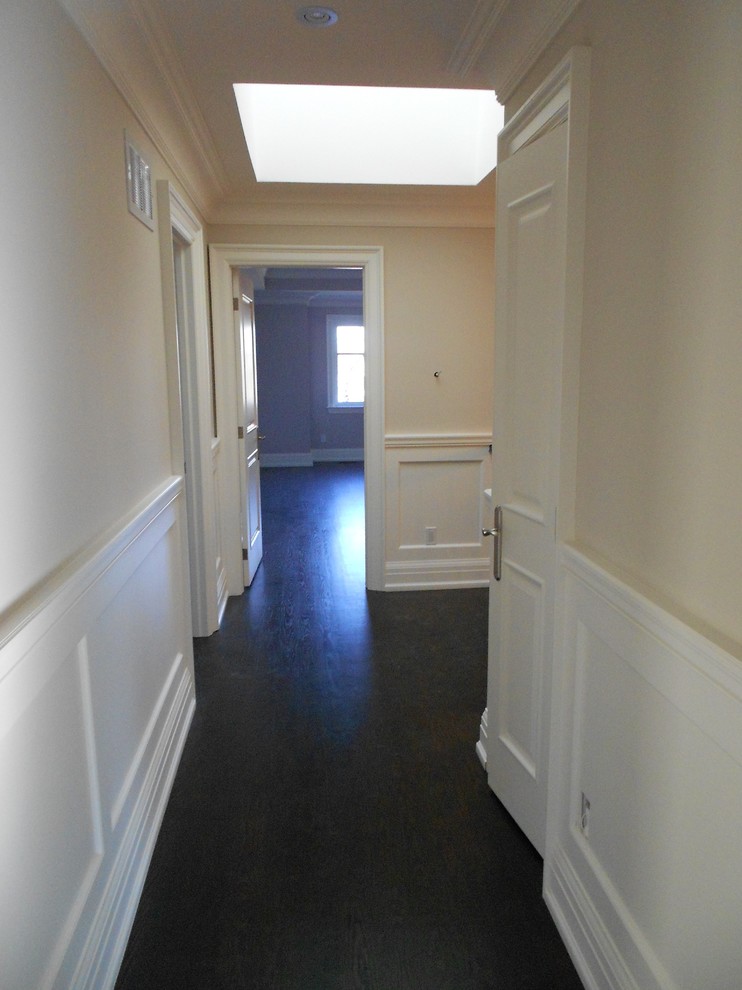 Hallway - transitional hallway idea in Toronto