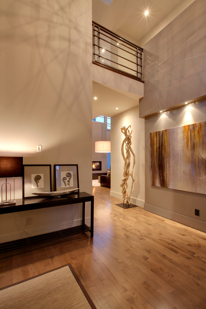 Photo of a contemporary home design in Calgary.