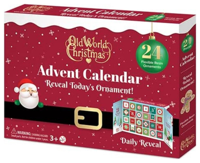 Old World Christmas Ornament Advent Calendar With 24 Flexible Resin