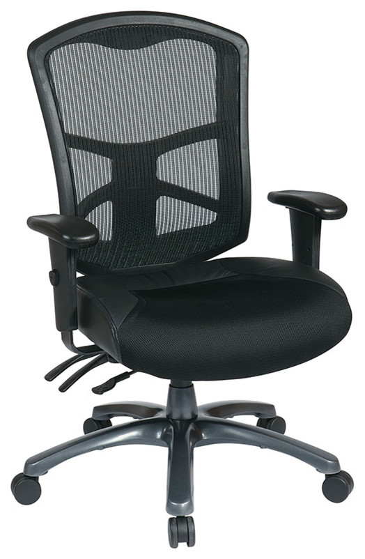 Pro-Line II ProGrid Back Chair with Leather and Mesh Seat - Titanium