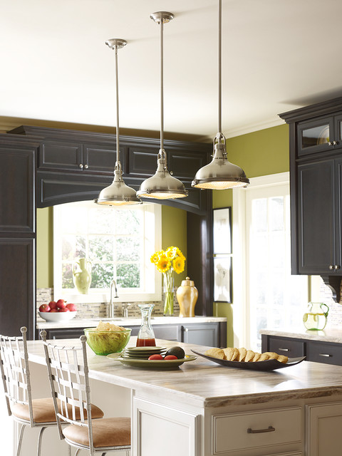 Fresnel Mini Pendants In Kitchen Traditional Kitchen Other