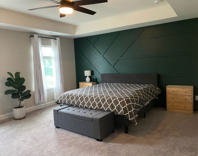Custom accent wall and paint Modern Bedroom Raleigh by NuAgain