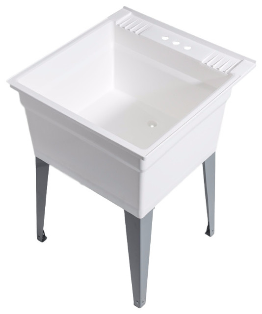 Heavy Duty Sink With Fully Loaded Sink Kit And Steel Leg Contemporary