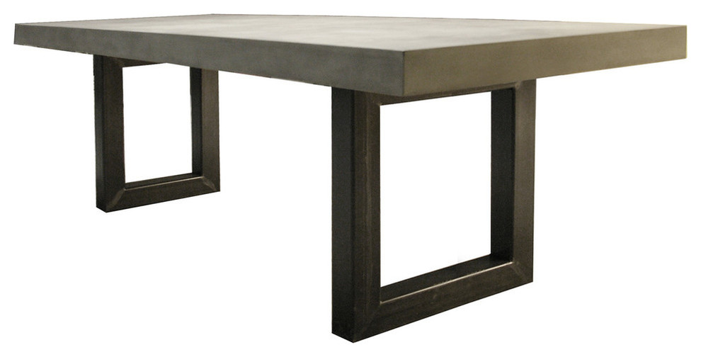 Zen Concrete Dining Table, Graphite, 119"x44"