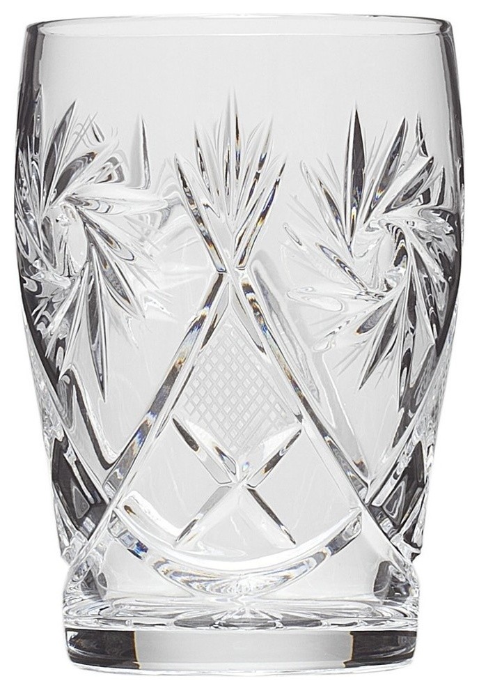 SET of 6 Russian CUT Crystal Drinking Glasses 150ml/5oz Hand Made