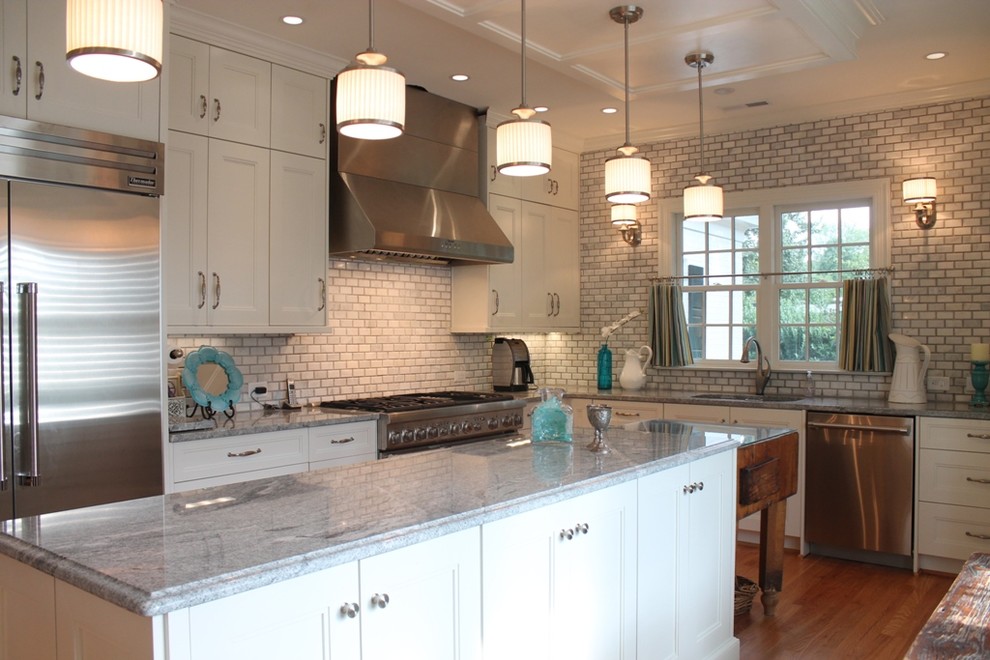 This is an example of an eclectic kitchen in Charlotte.