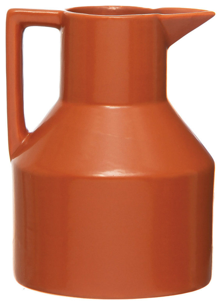 Decorative Stoneware Watering Pitcher/Vase With Handle Contemporary Vases by Creative Co