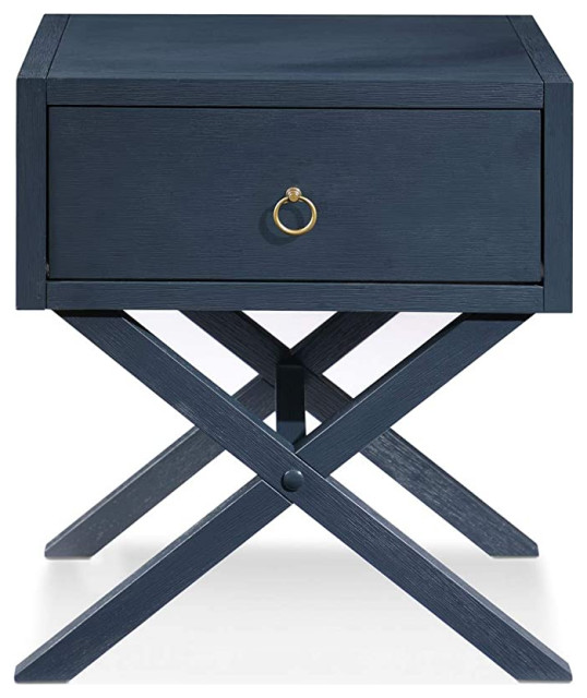 Mid Century Collection End Table, Navy Blue Contemporary Coffee