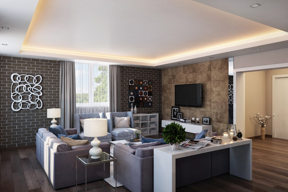 Интерьер гостиной в загородном доме