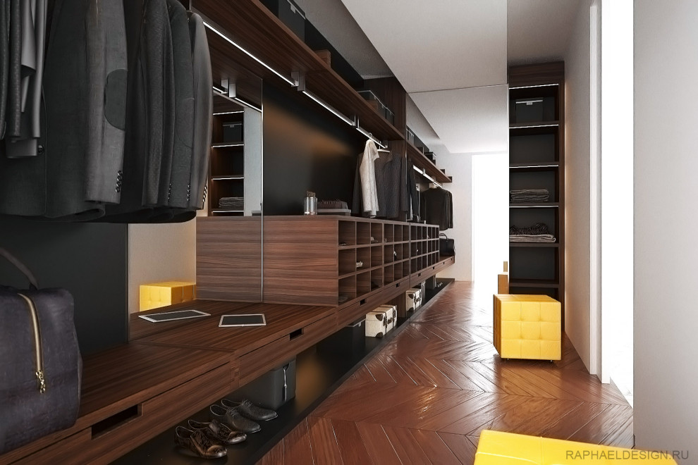 Дизайн интерьера кухни, барной стойки и гардероба в квартире на Большой кон.