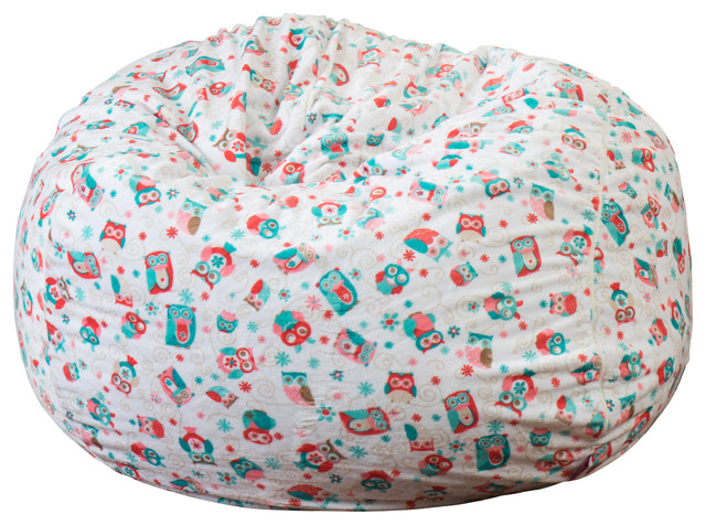 Ashley 3Ft Owl Multi-Color Fabric Bean Bag Chair
