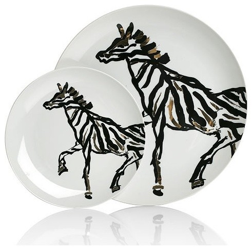 Ceramic Zebra Serving Dish