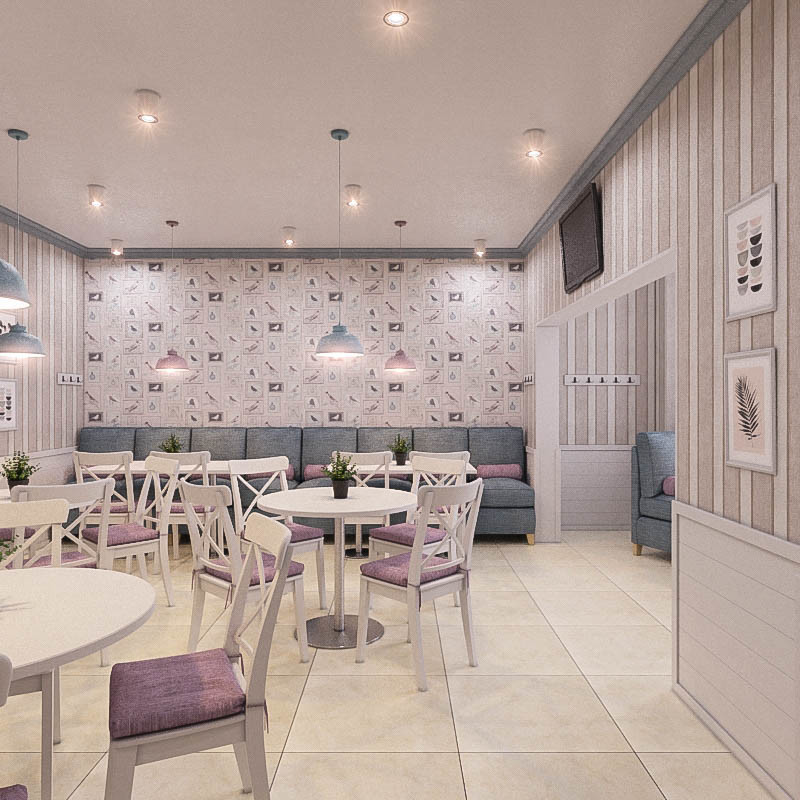 Кафе в нежном стиле, 85 кв.м.