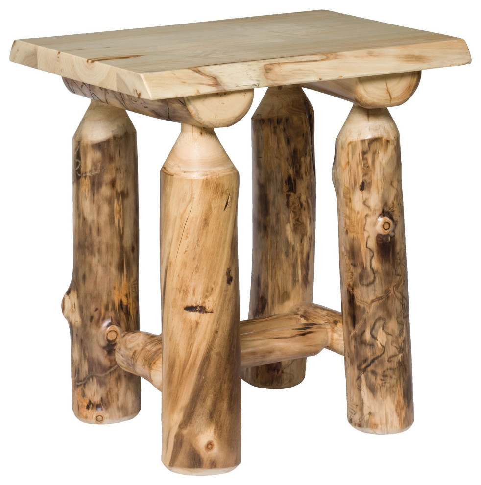 Rustic Aspen Log End Table Rustic Side Tables And End Tables by