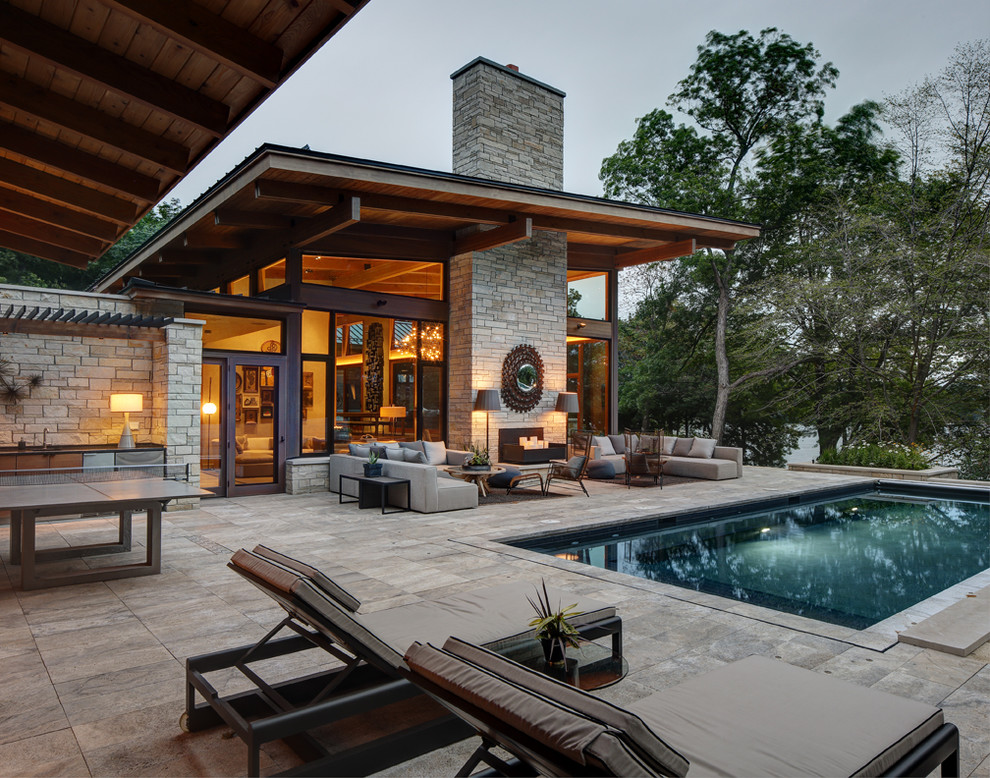 Inspiration for a transitional rectangular pool in Milwaukee.