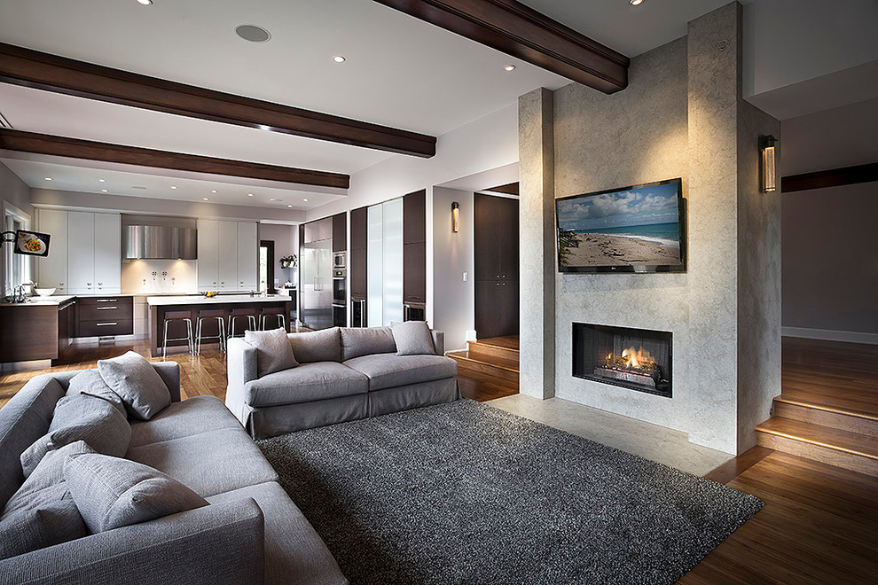 Contemporary living room in Detroit.