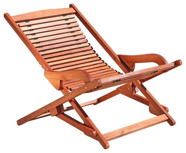 Outdoor Wood Reclining Folding Lounge, Outdoor Wood Chairs