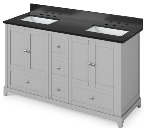 Jeffrey Alexander Addington Modern Grey 60" Double Sink Vanity