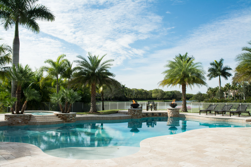 Inspiration for a transitional pool remodel in Miami