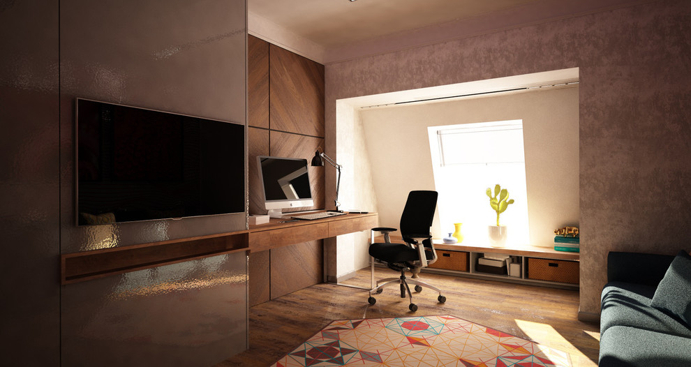 Гостиная двухэтажной квартиры для молодого одинокого мужчины в Москве