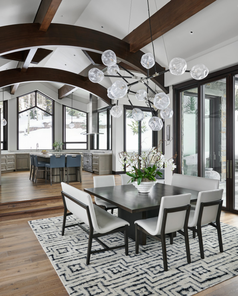 Mountain style home design photo in Denver