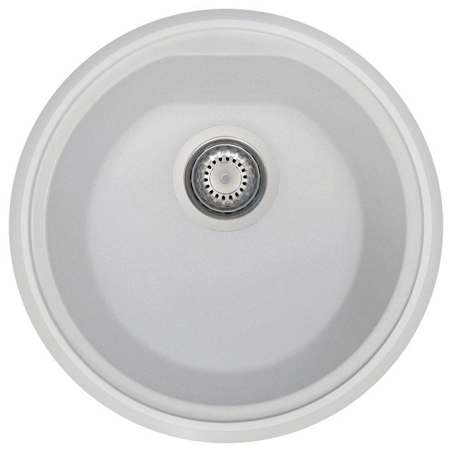 17 Undermount Round Granite Composite Kitchen Prep Sink 17 Undermount Round Granite Composite Kitchen Prep Sink White