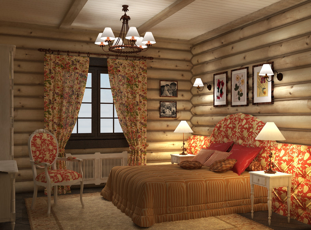 Интерьер в доме из сруба