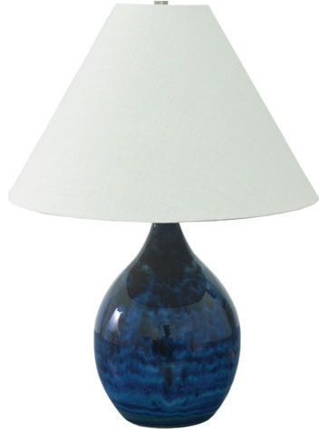 Scatchard Stoneware Table Lamp, Midnight Blue