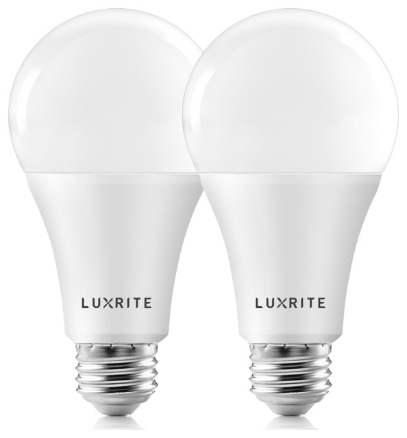 Luxrite A19 LED Light Bulb 60W Enclosed Fixture Rated 3000K Dimmable E26 4-Pack 