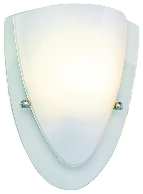 One Light Polished Chrome Clear Wall Plate Frosted Cover Glass Wall Light - Transitional - Wall ...