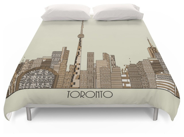 Toronto City Vintage Duvet Cover Contemporary Duvet Covers And
