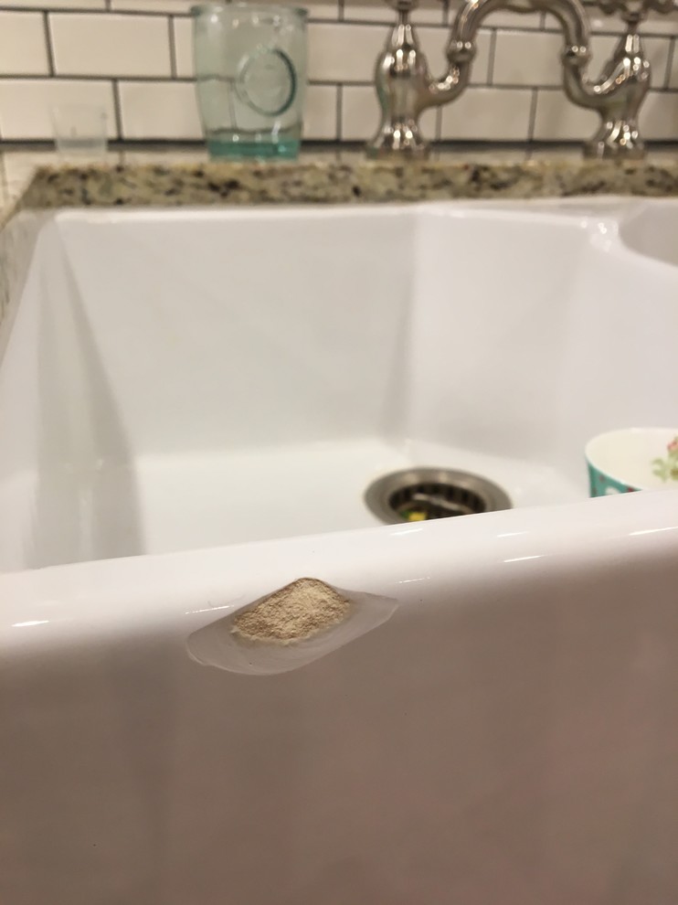 Fireclay apron front sink deep chip...can I repair this??