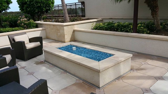 Custom Fireplaces contemporary-terrace