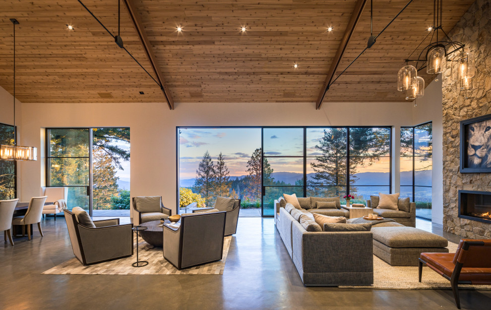 Inspiration for a modern living room remodel in Other