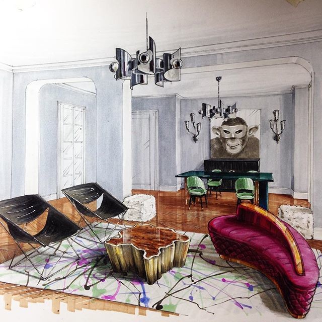 Эскизная подача интерьера для ивентеров, дизайнеров и архитекторов