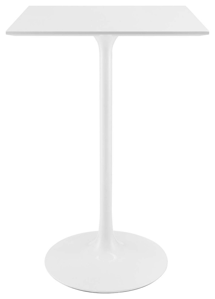 Lippa 28" Square Wood Top Bar Table Midcentury Outdoor Pub And Bistro Tables by Uber