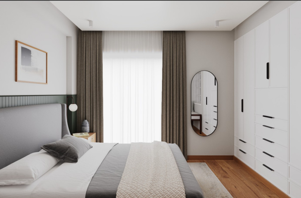 Визуализация спальни. Работа выполнена в 3dmax + Corona Render