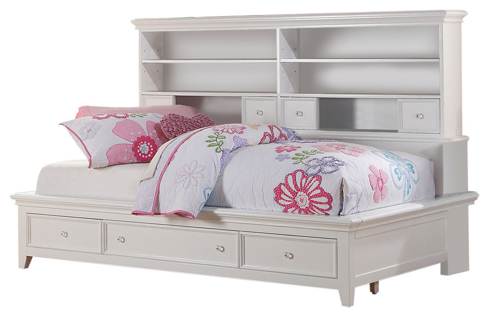 Lacey Storage Daybed, White, Twin, Twin Transitional Daybeds by