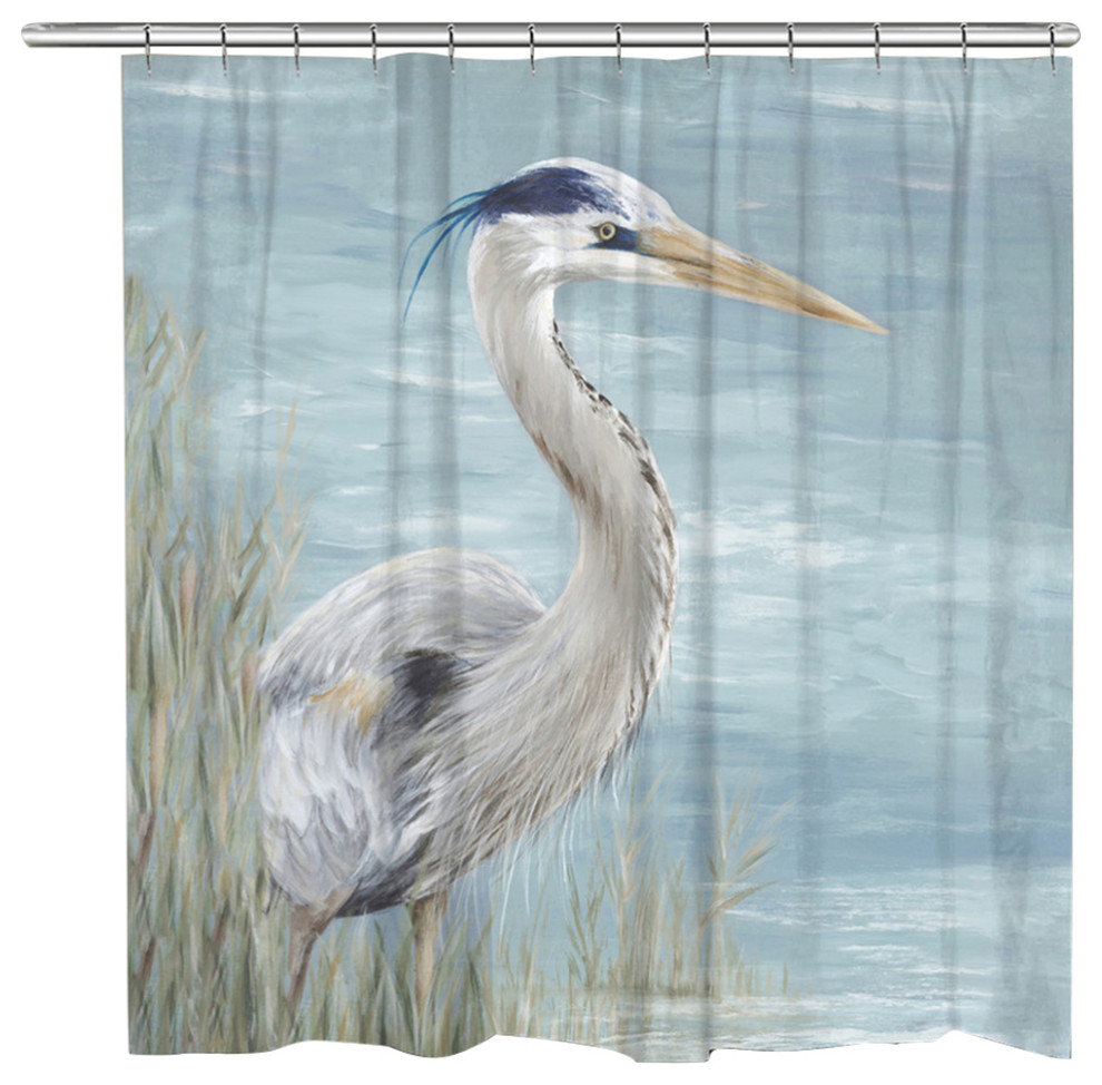 Heron By The Bay Shower Curtain