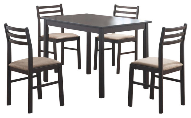 Monarch Specialties Inc - Dining Set, 5-Piece Set, Cappuccino Veneer ... Monarch Specialties Inc - Dining Set, 5-Piece Set, Cappuccino Veneer ...