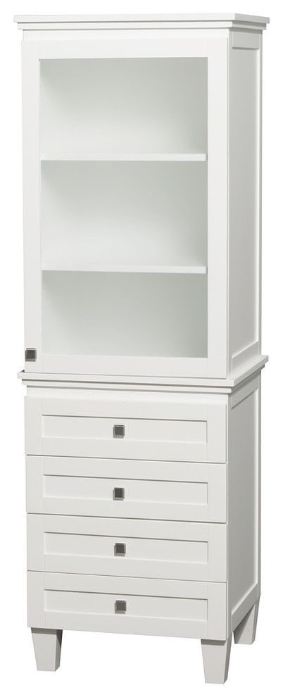 Acclaim Bathroom Linen Tower Cabinet Storage 4 Drawers Transitional Bathroom Cabinets By Wyndham Collection