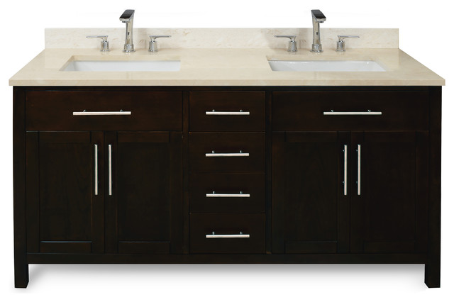 Malibu 60 Vanity Cabinet And Stone Top Transitional Bathroom Vanities And Sink Consoles By Icera Usa