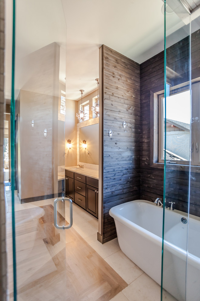 Example of a mountain style bathroom design in Denver
